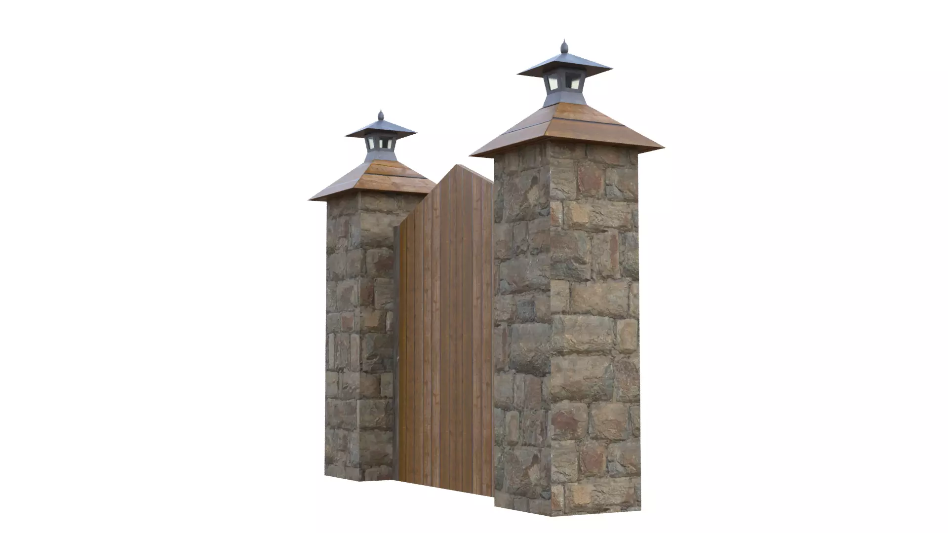 Wooden Farm Gate Low-poly 3D model_21
