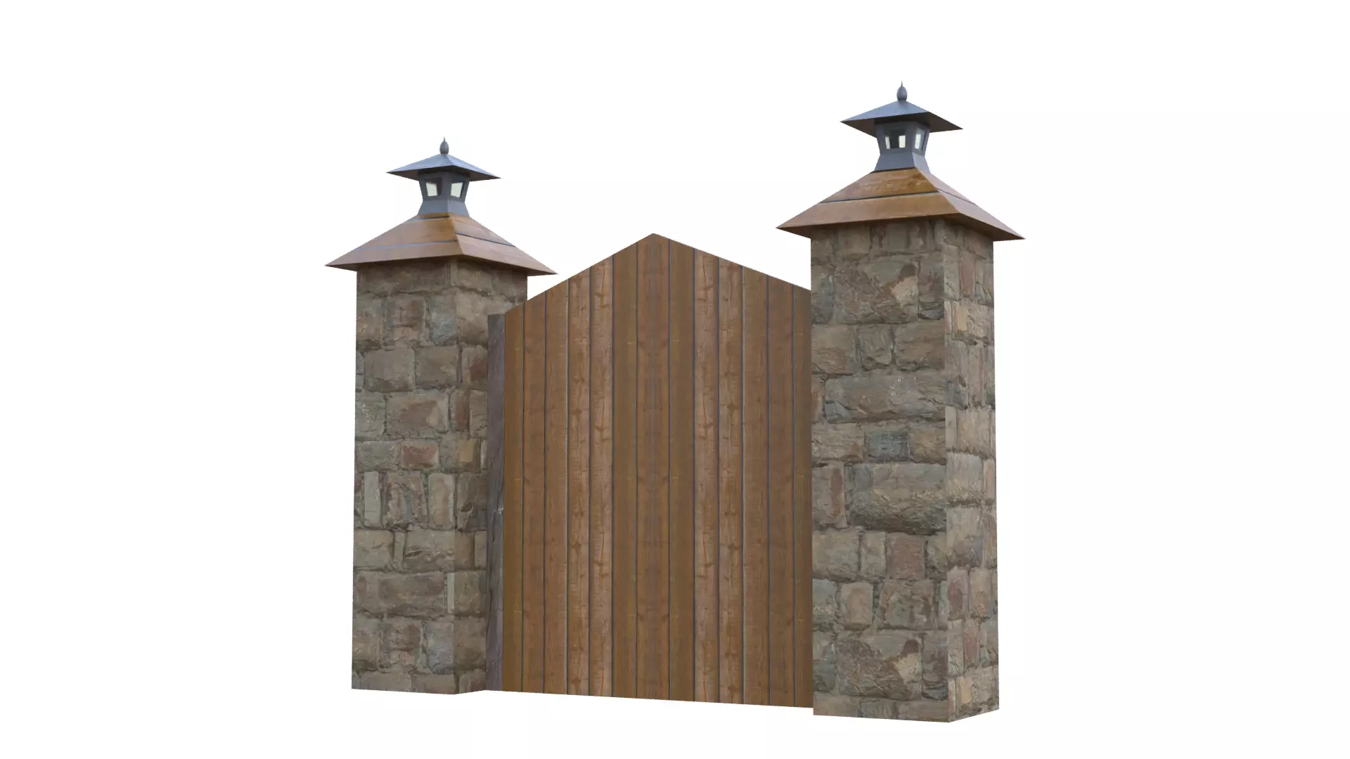 Wooden Farm Gate Low-poly 3D model_24