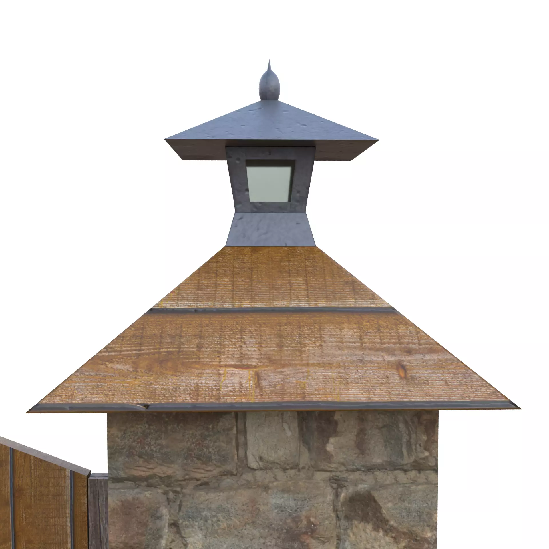 Wooden Farm Gate Low-poly 3D model_4