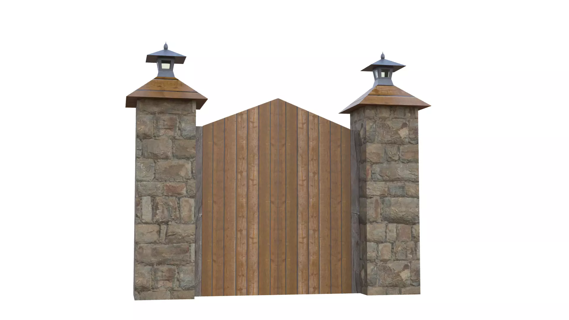 Wooden Farm Gate Low-poly 3D model_28