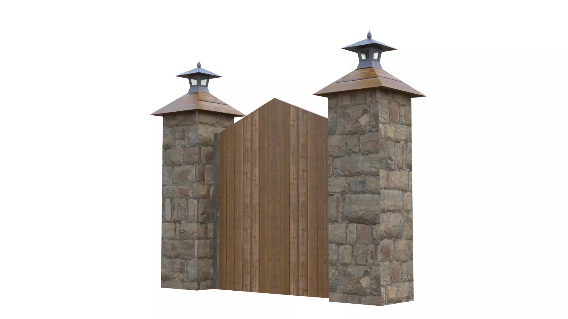 Wooden Farm Gate Low-poly 3D model_23