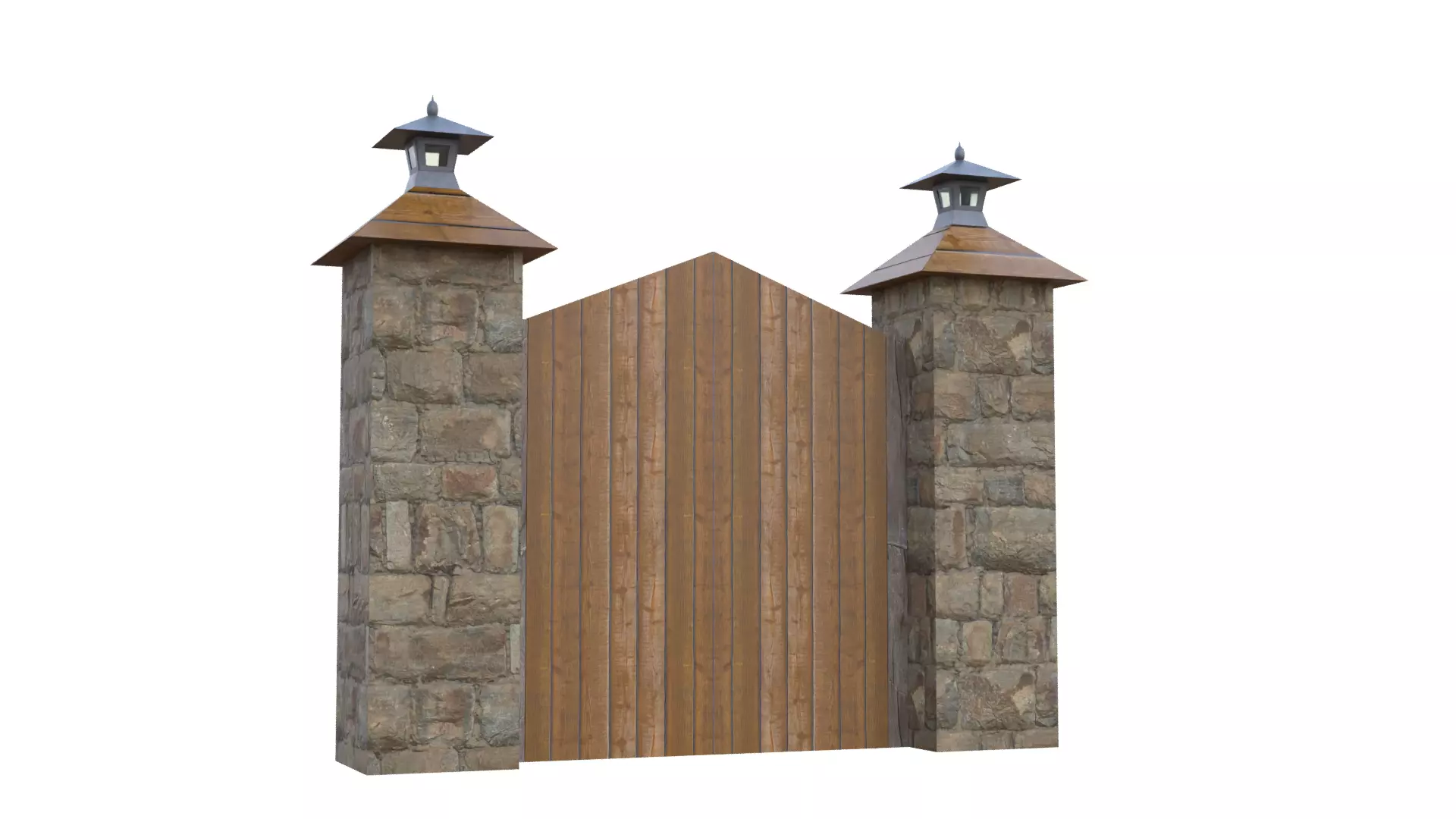 Wooden Farm Gate Low-poly 3D model_29
