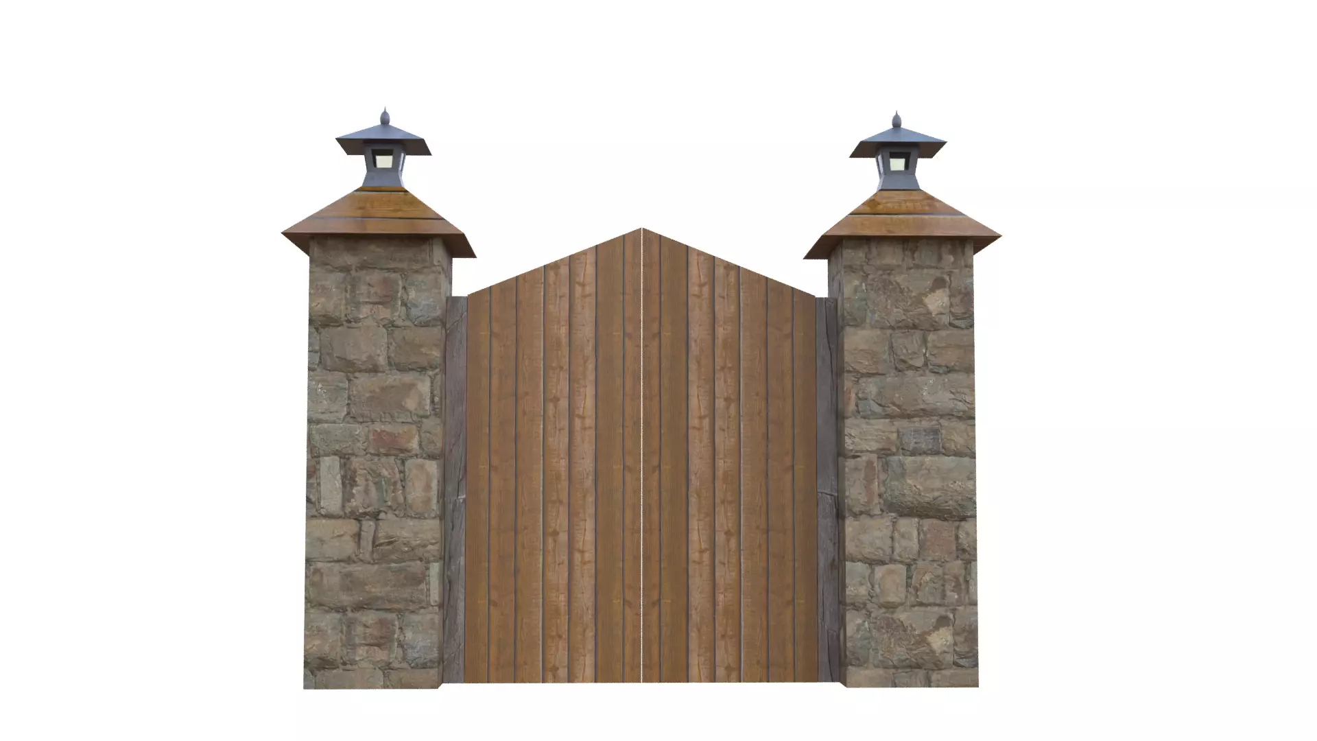 Wooden Farm Gate Low-poly 3D model_27