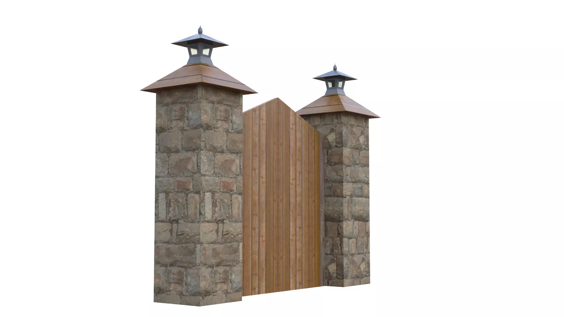 Wooden Farm Gate Low-poly 3D model_32