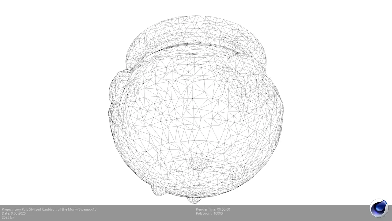 Low Poly Stylized Cauldron of the Murky Swamp Low-poly 3D model_9