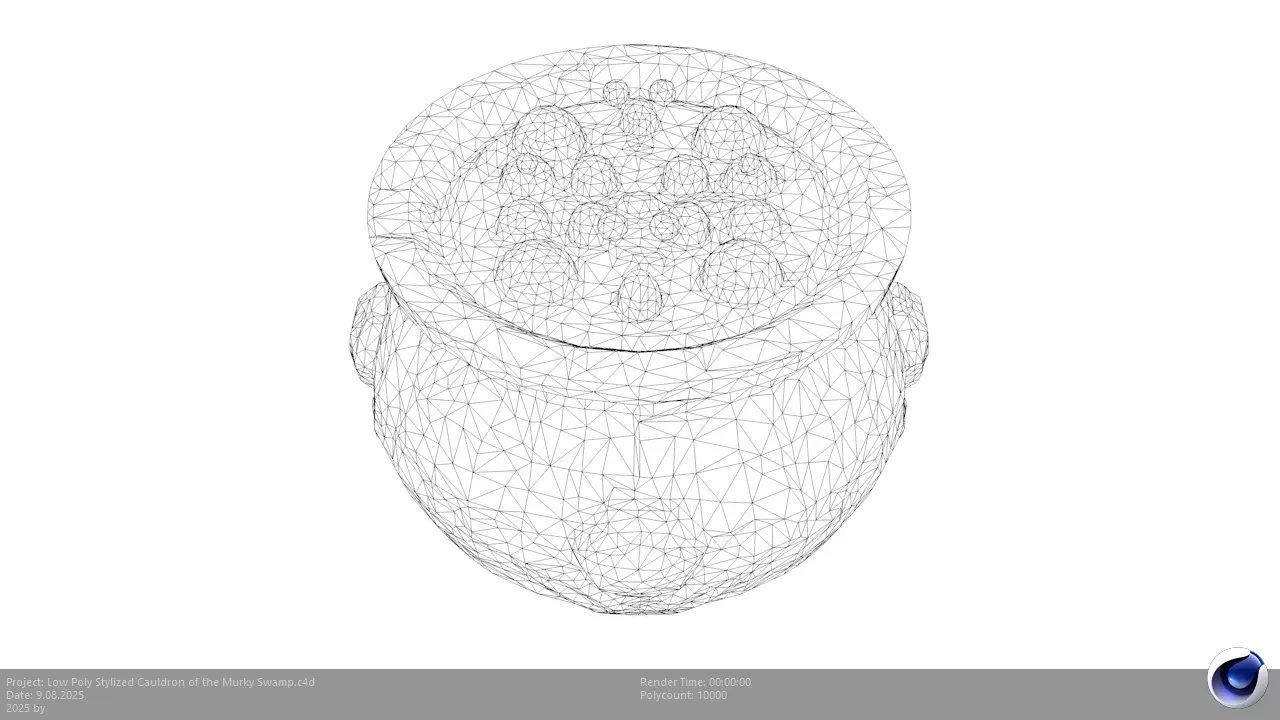 Low Poly Stylized Cauldron of the Murky Swamp Low-poly 3D model_6