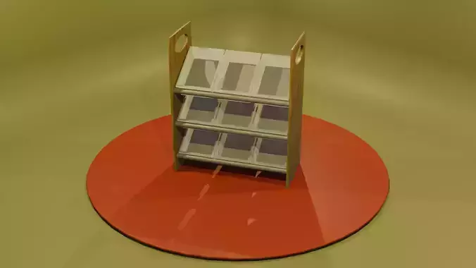 Meuble de rangement avec 9 bacs 3D model
