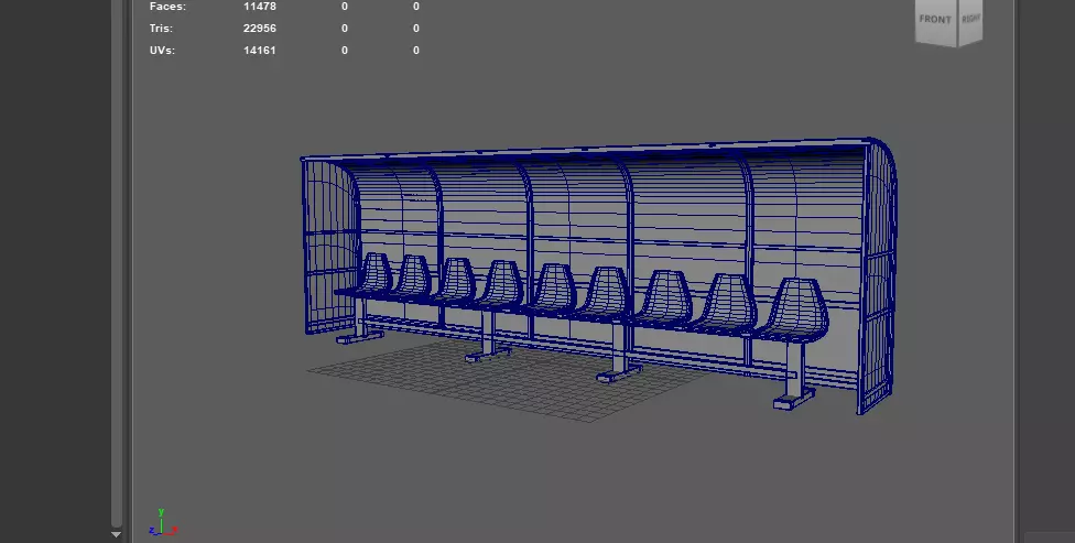 Soccer Bench 3D model_14