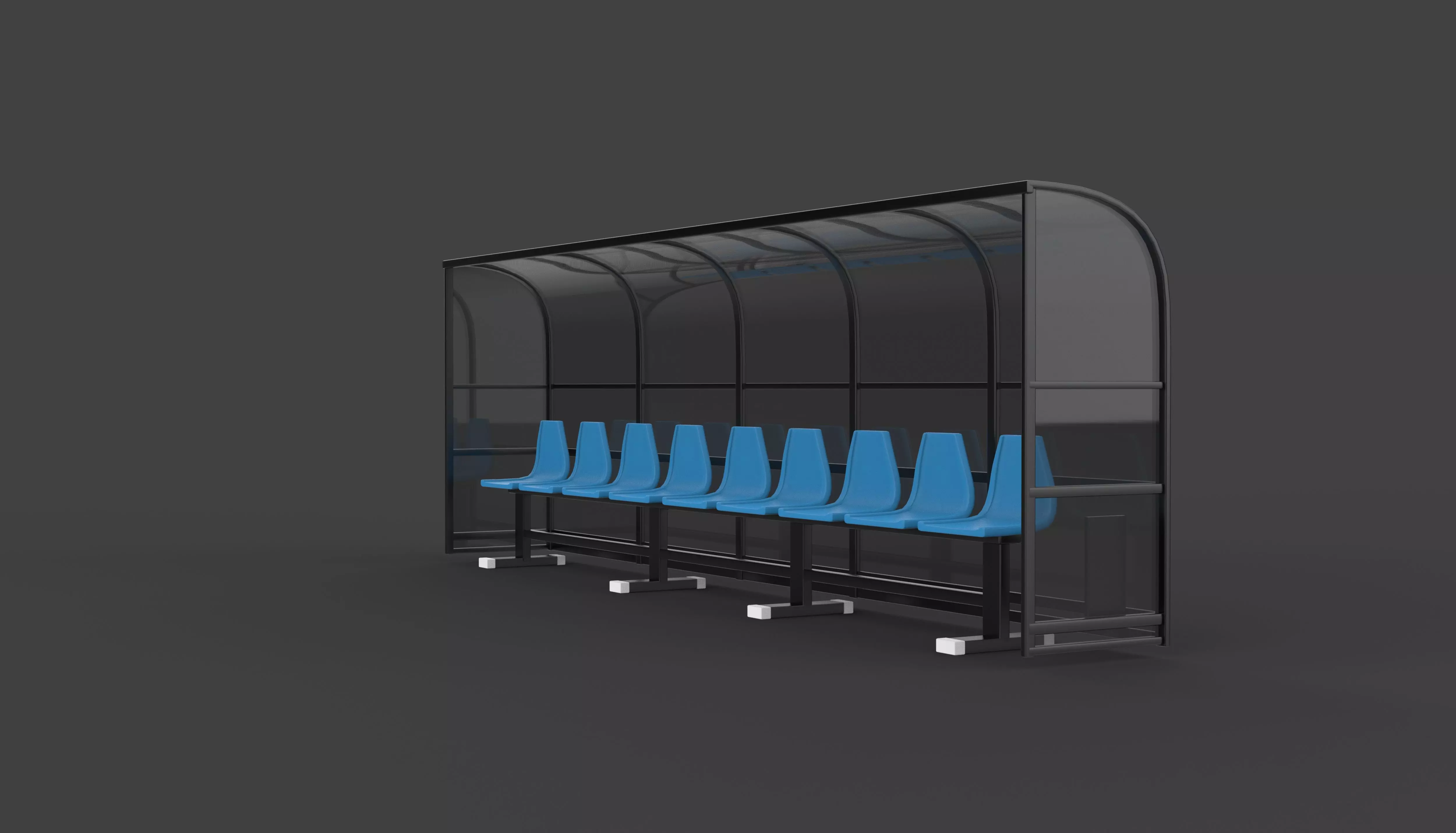Soccer Bench 3D model_3