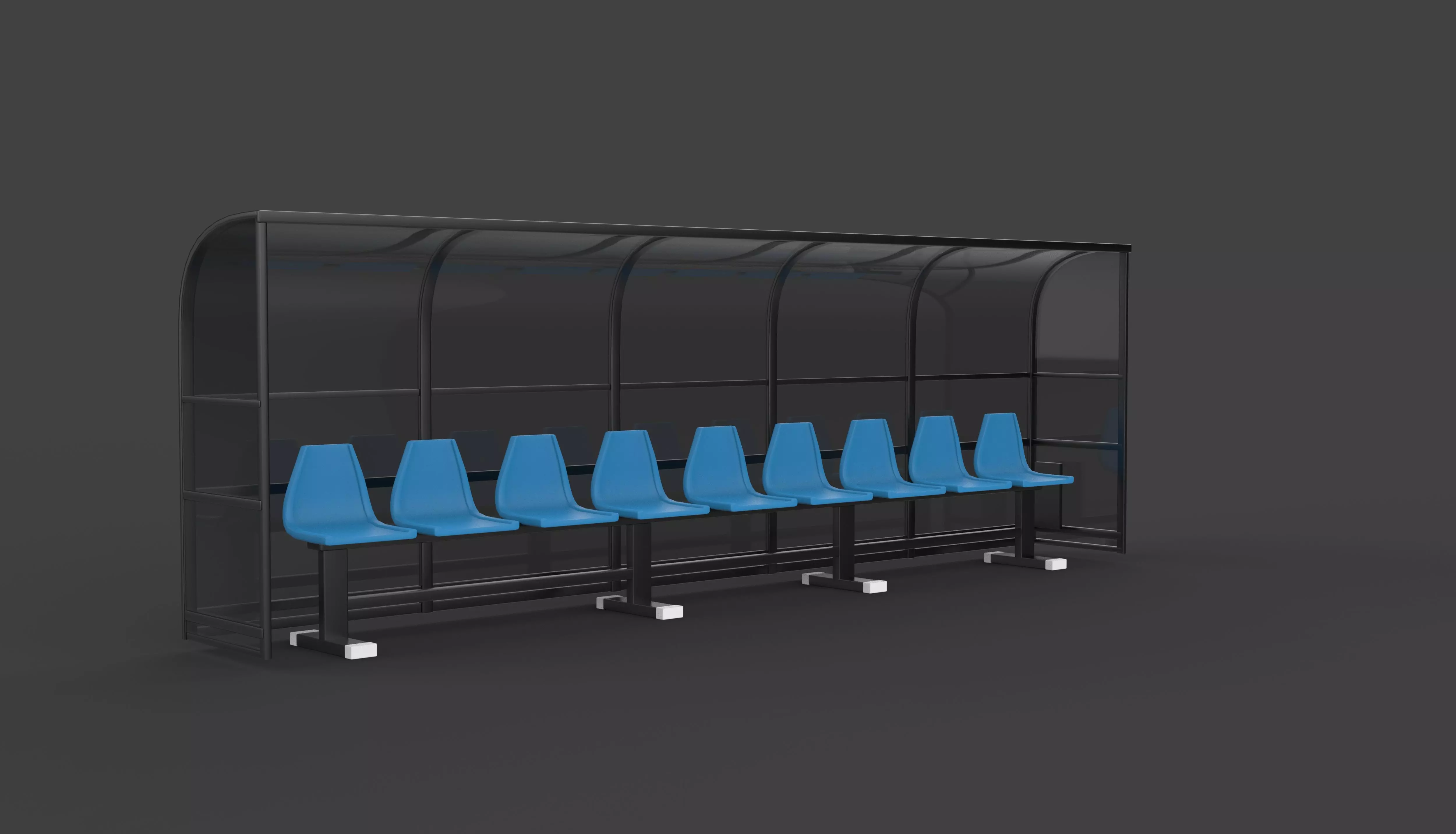 Soccer Bench 3D model_6