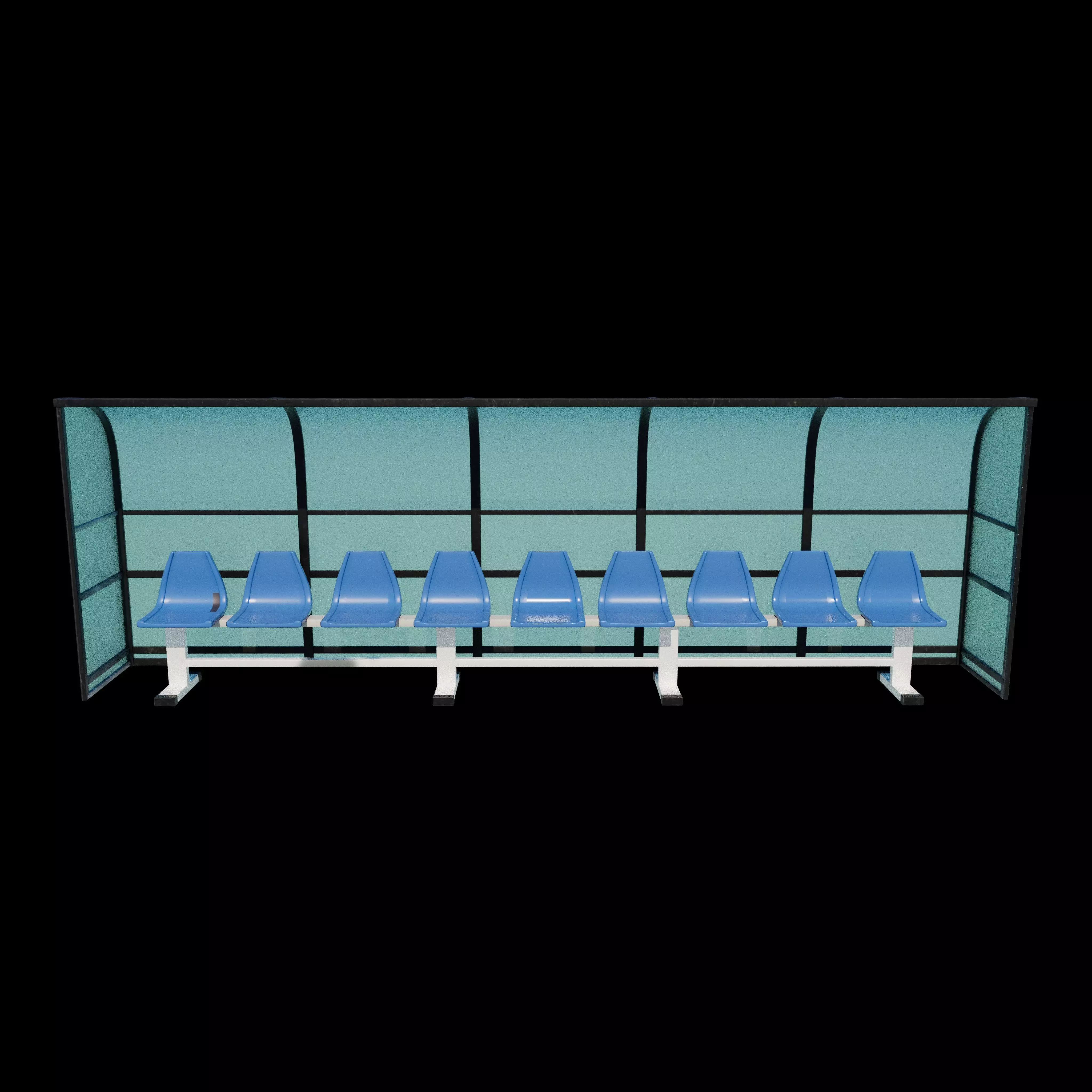 Soccer Bench 3D model_2