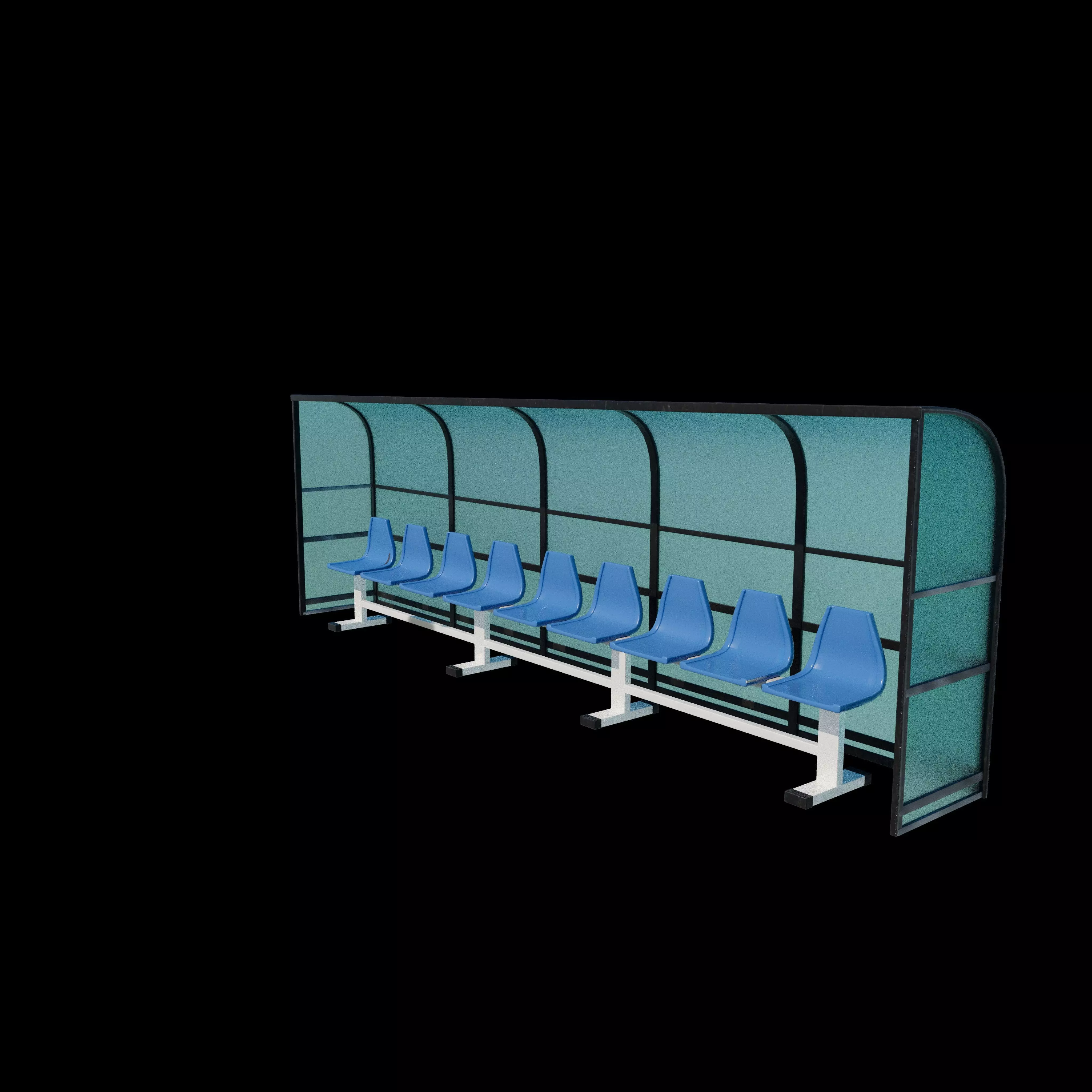 Soccer Bench 3D model_4