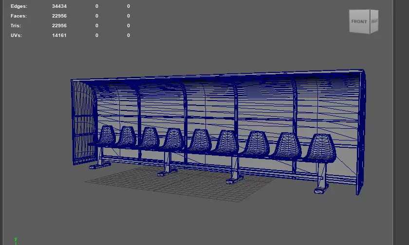 Soccer Bench 3D model_13