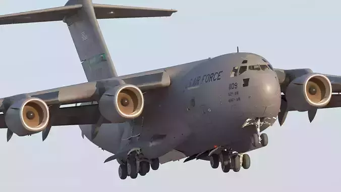 C-17 Globmaster III  Military Transport Aircraft Low-poly 3D model
