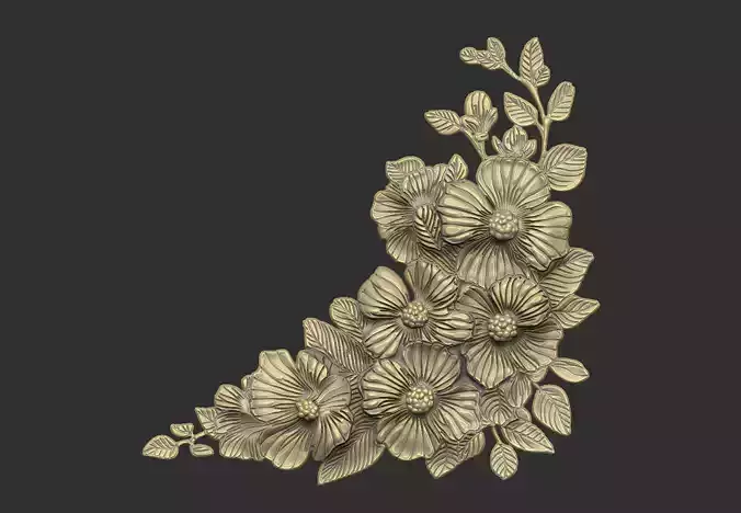 Flower cluster design detail Sakura forget rose