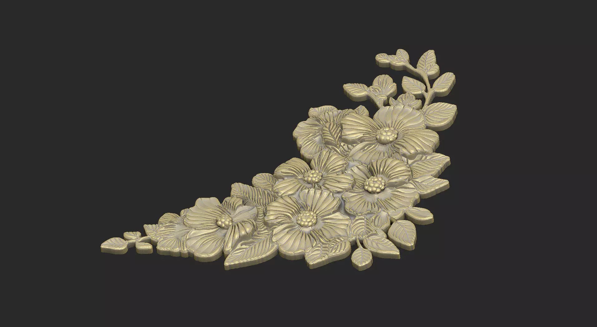 Flower cluster design detail Sakura forget rose 3D print model_5