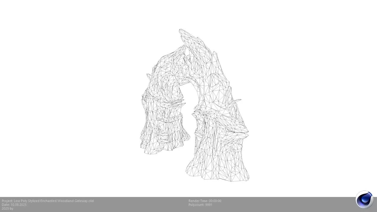 Low Poly Stylized Enchanted Woodland Gateway Low-poly 3D model_3