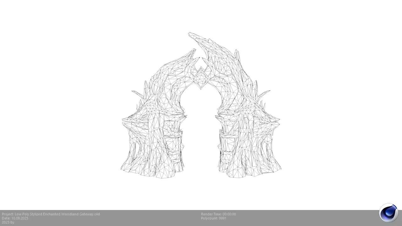 Low Poly Stylized Enchanted Woodland Gateway Low-poly 3D model_6