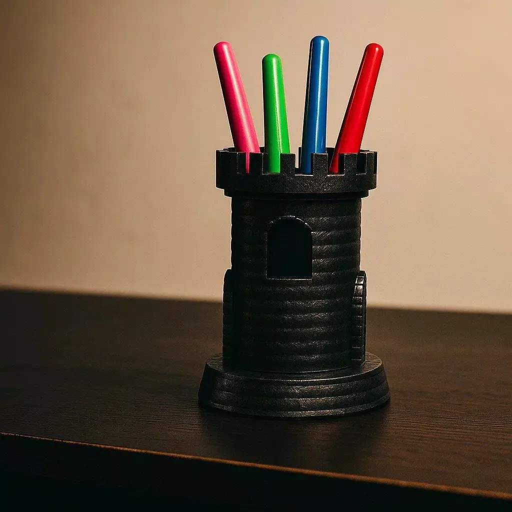 Castle Pen Holder 3D Model Desk Organizer for Office or Home 3D print model