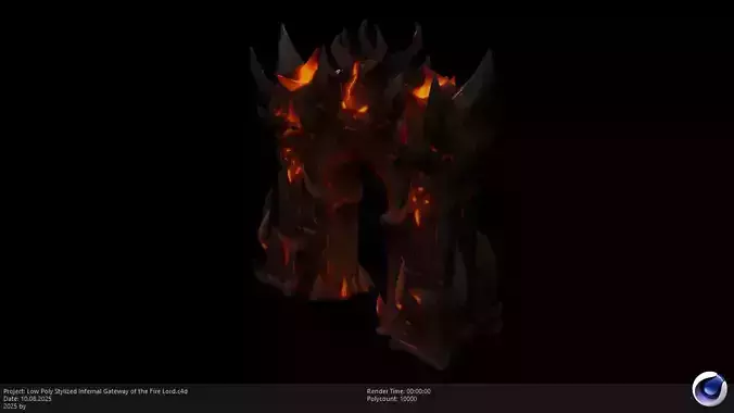Low Poly Stylized Infernal Gateway of the Fire Lord Low-poly 3D model Low Poly Stylized Infernal Gateway of the Fire Lord Low-poly 3D model