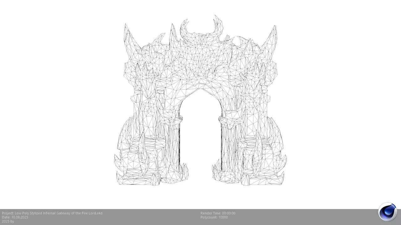 Low Poly Stylized Infernal Gateway of the Fire Lord Low-poly 3D model_6