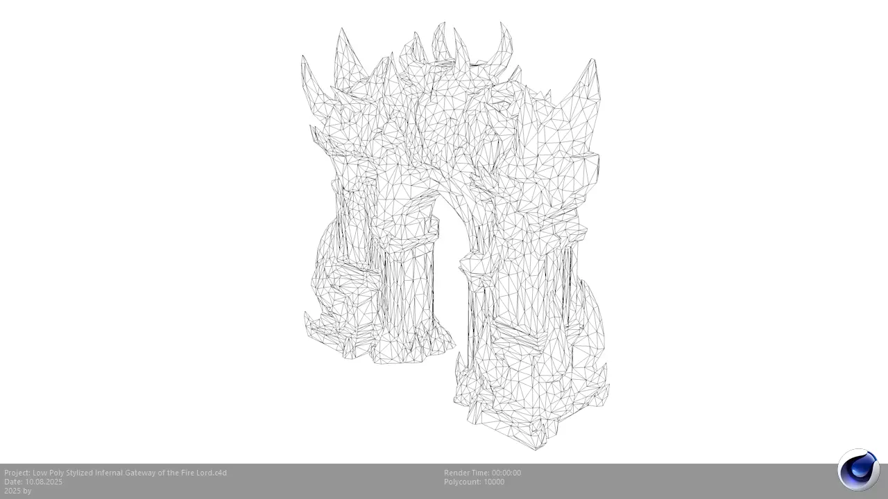 Low Poly Stylized Infernal Gateway of the Fire Lord Low-poly 3D model_3