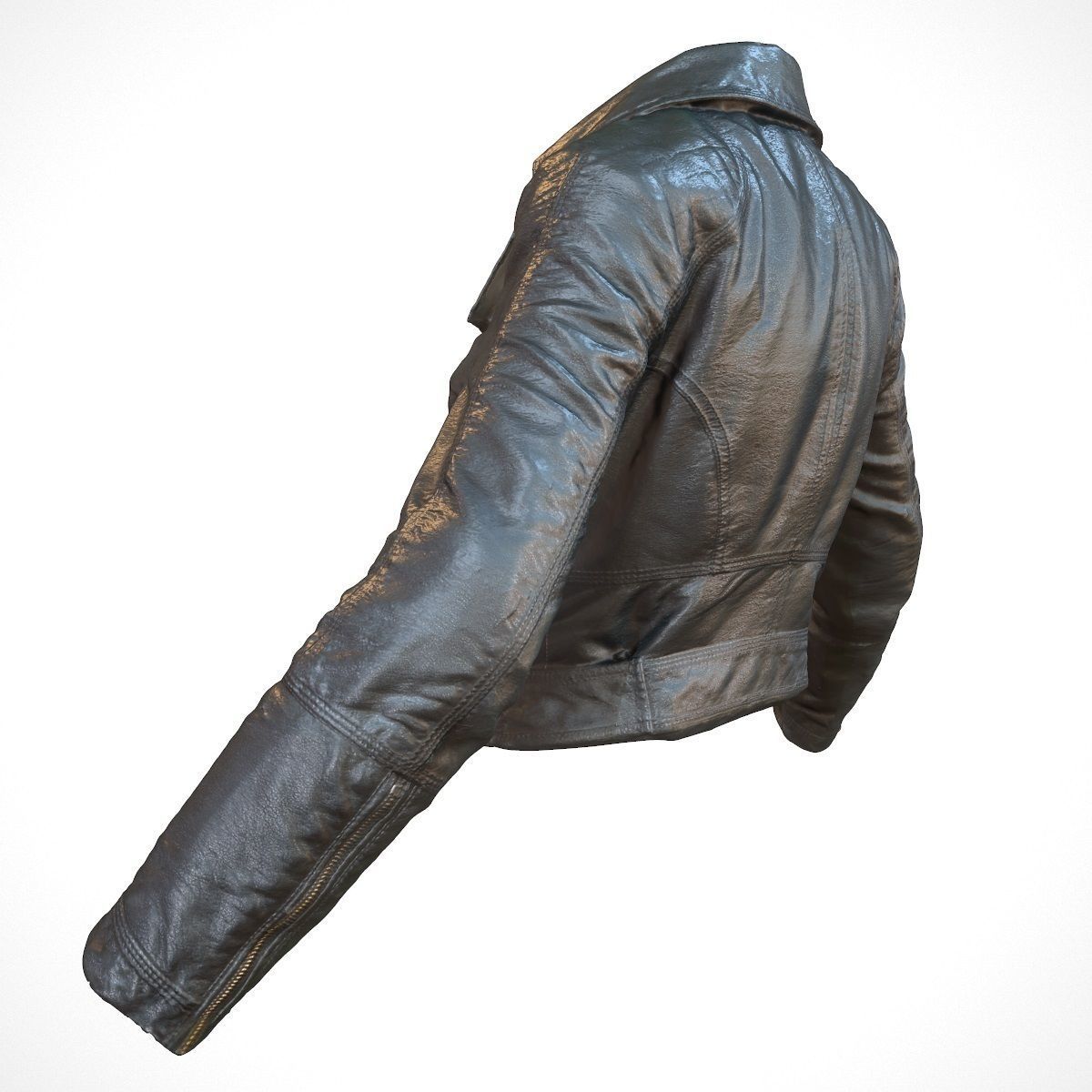 Leather Jacket Realistic Low-poly 3D model_3