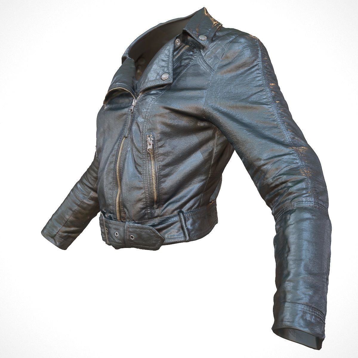 Leather Jacket Realistic Low-poly 3D model_1