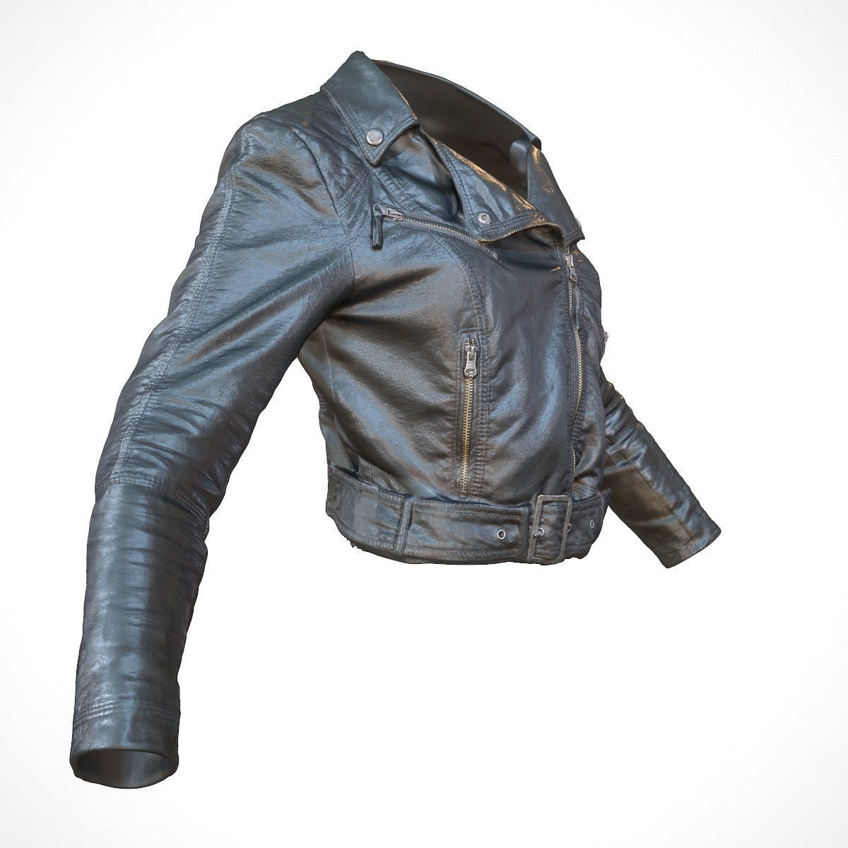 Leather Jacket Realistic Low-poly 3D model_4