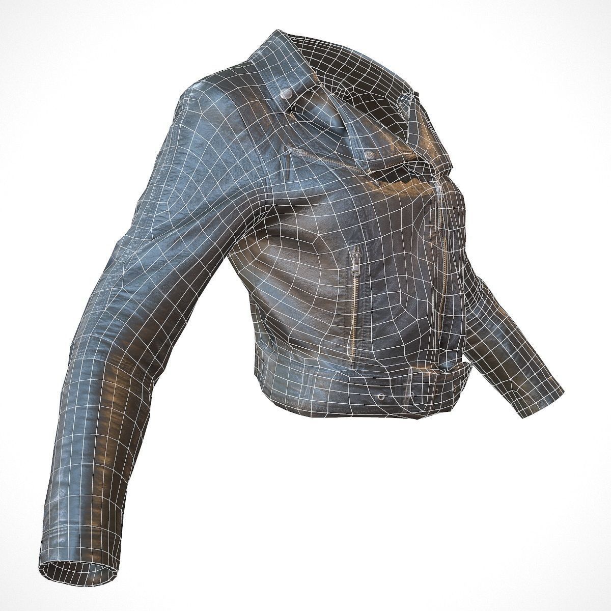 Leather Jacket Realistic Low-poly 3D model_5
