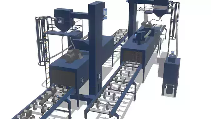 Industrial Shot Blasting Machine High-Detail 3D Model 3D model
