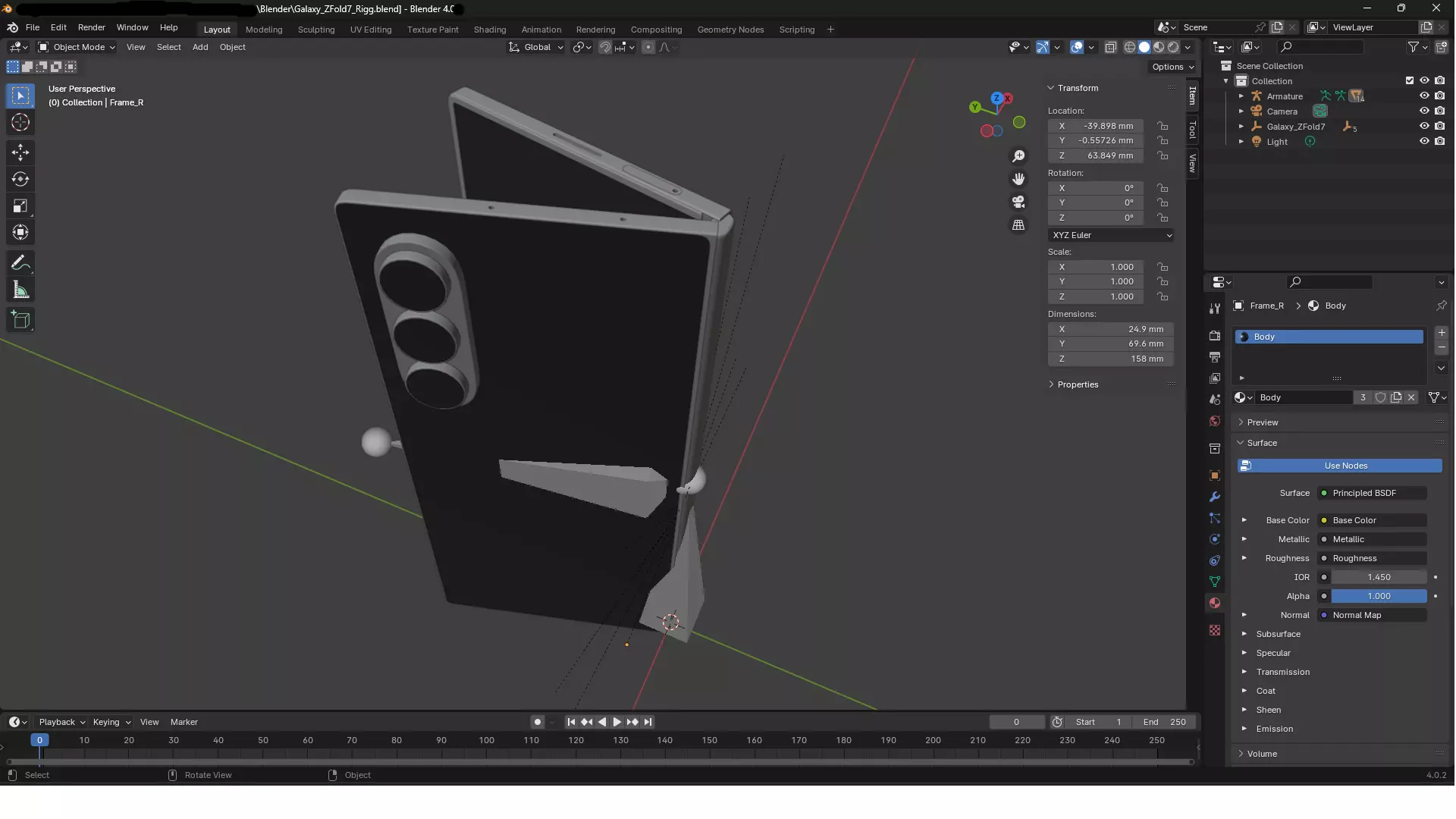 Samsung Galaxy Z Fold 7 Silver Shadow 3D model_11