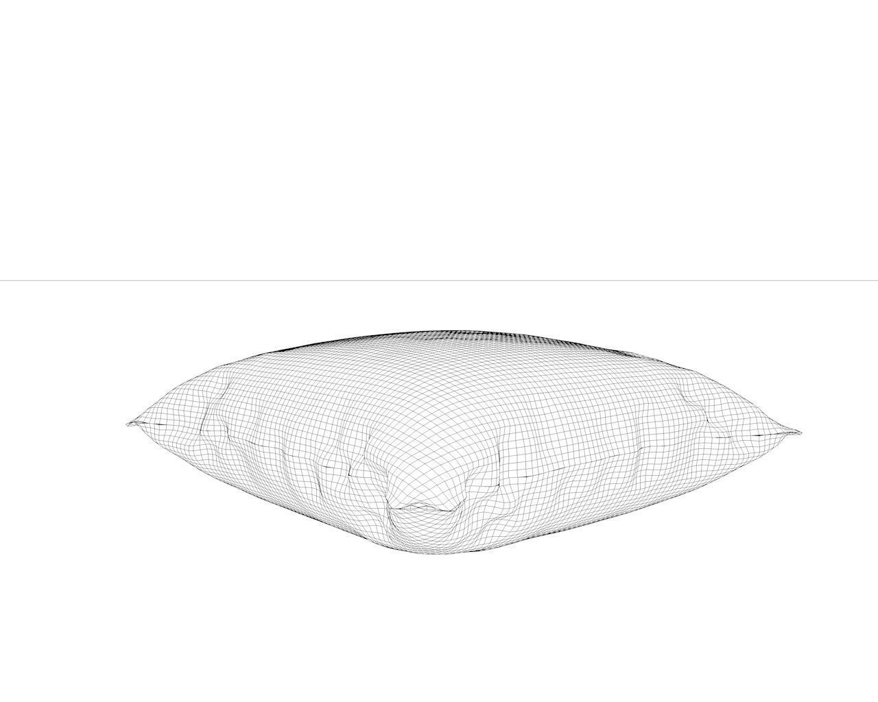 Square Pillow Free 3D model_2