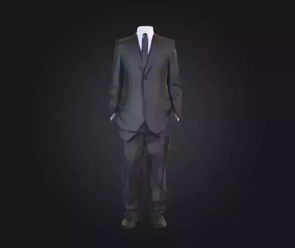 Worn Torn Lawyer suit mannequin 3d model high poly