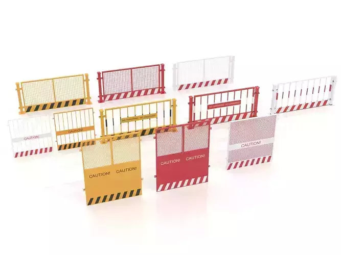Construction site barrier 3D model