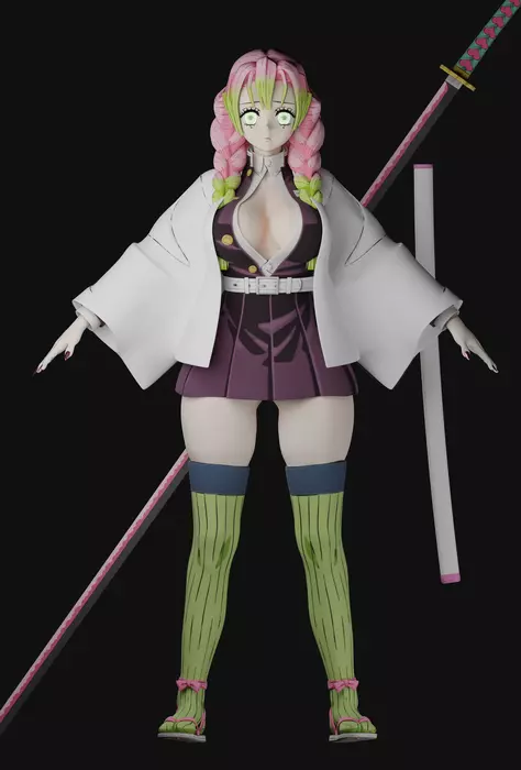 Mitsuri Kanroji - Demon Slayer 3D model_0