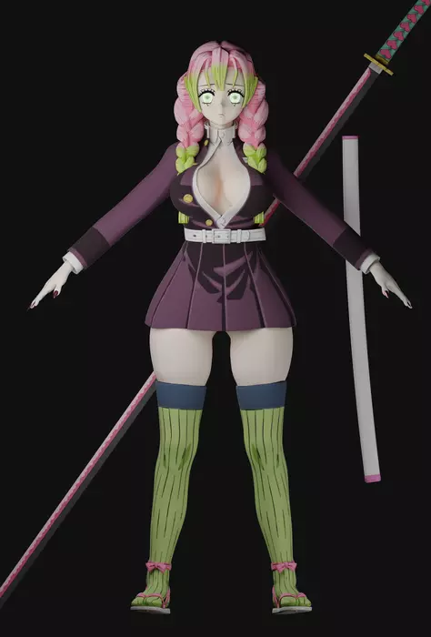 Mitsuri Kanroji - Demon Slayer 3D model_1