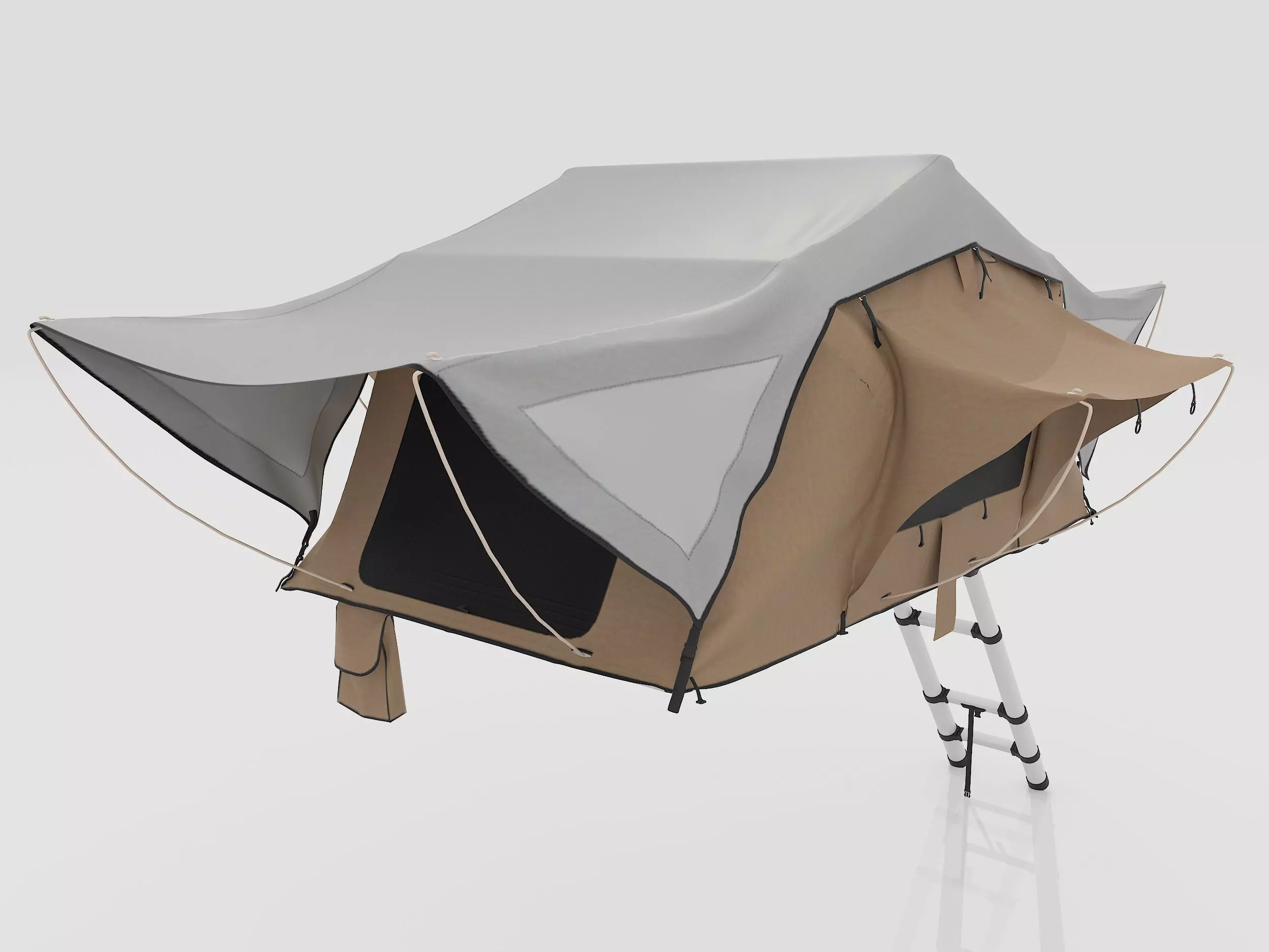 Car Tent Unfolded 3D model_4
