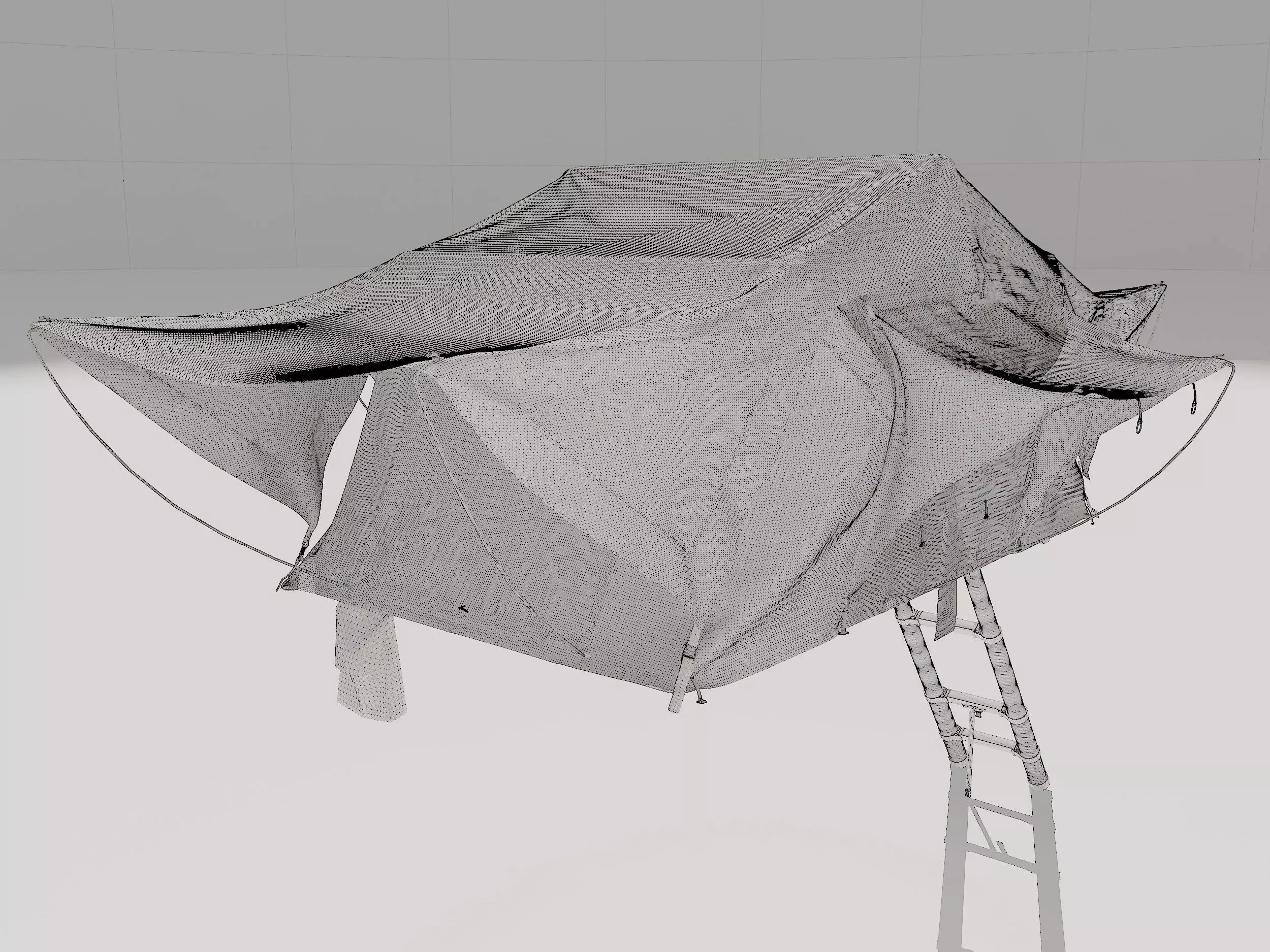 Car Tent Unfolded 3D model_7