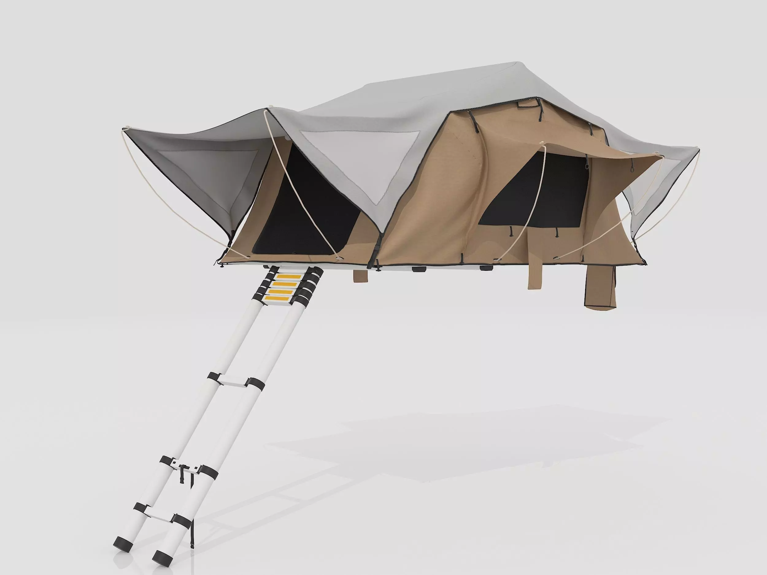 Car Tent Unfolded 3D model_1