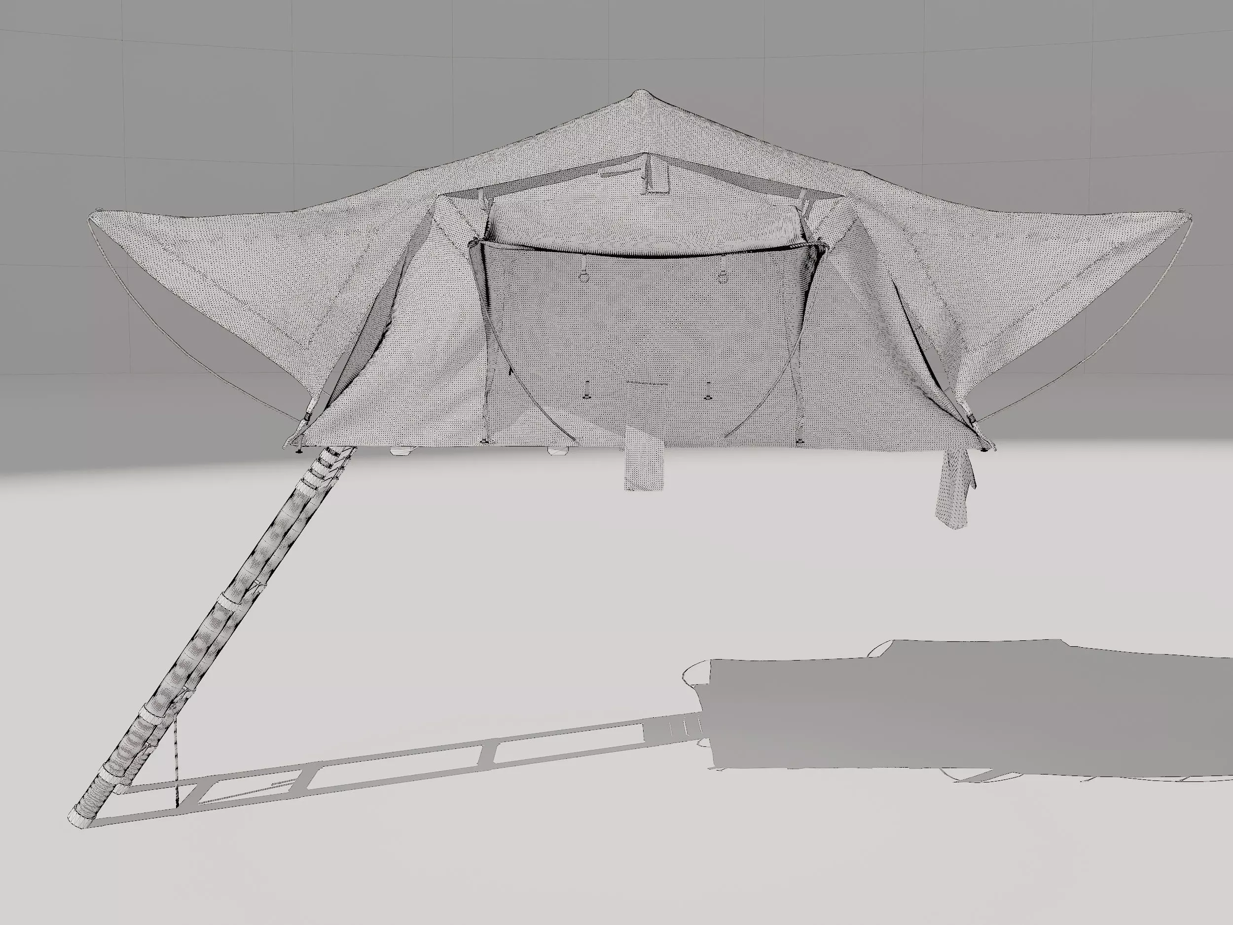 Car Tent Unfolded 3D model_8