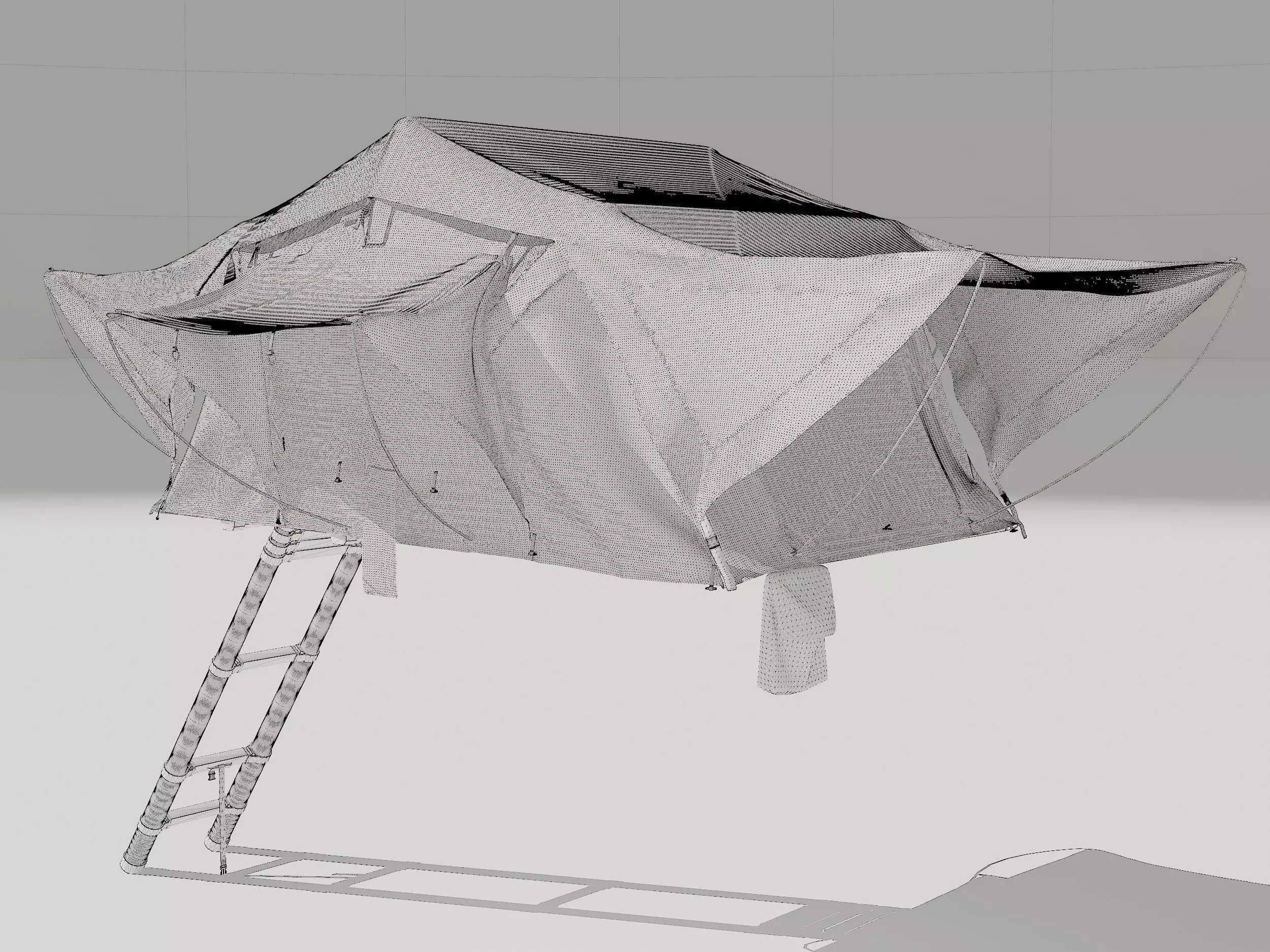 Car Tent Unfolded 3D model_9
