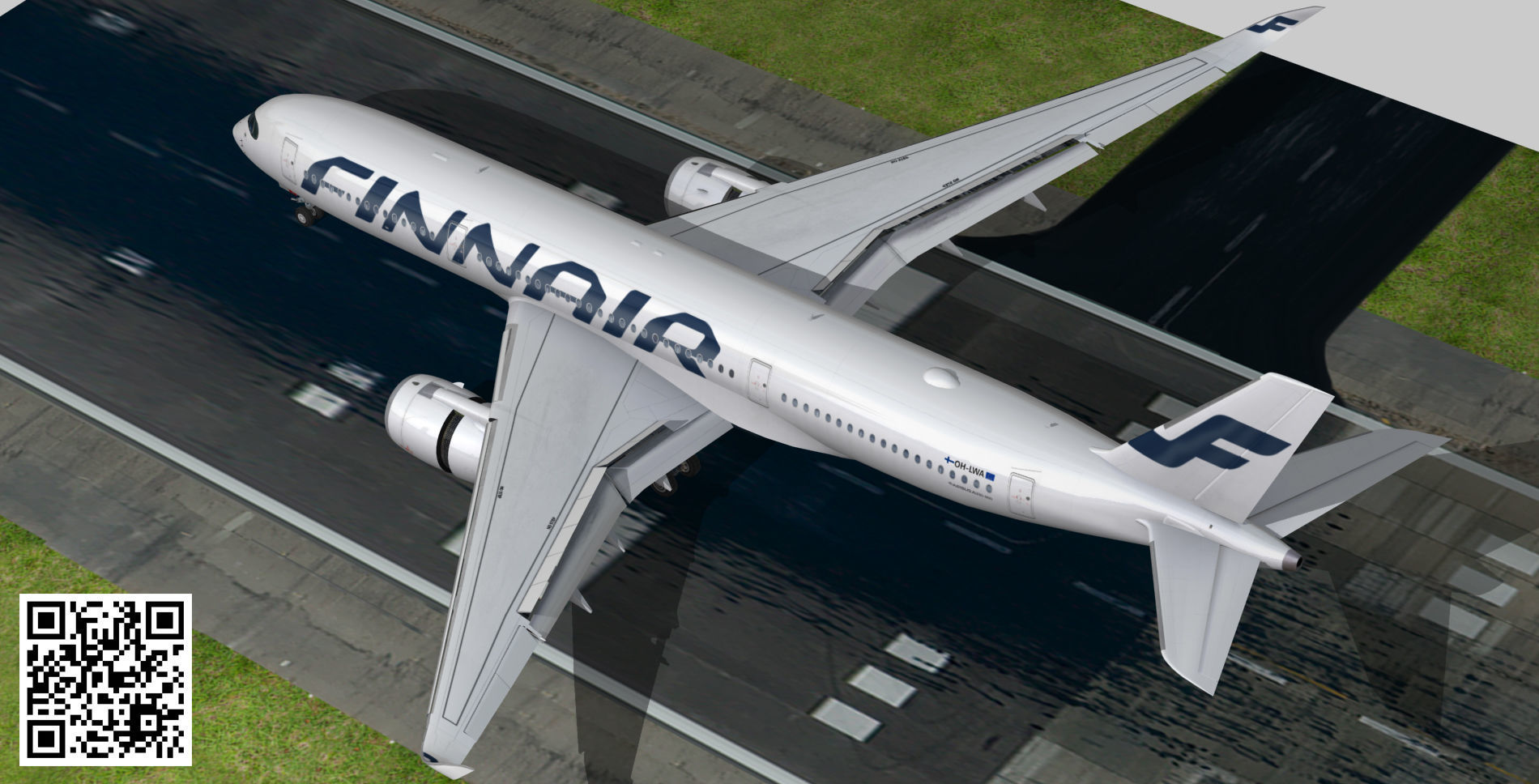 Airbus A350-900 XWB Finnair OH-LWA Low-poly 3D model_12