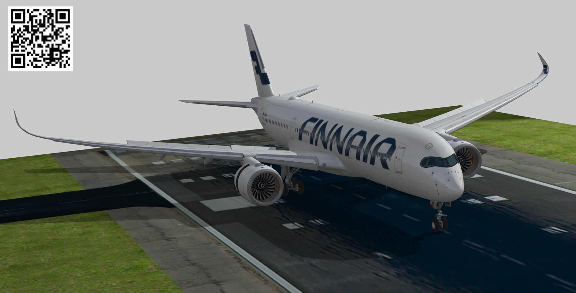 Airbus A350-900 XWB Finnair OH-LWA Low-poly 3D model_10