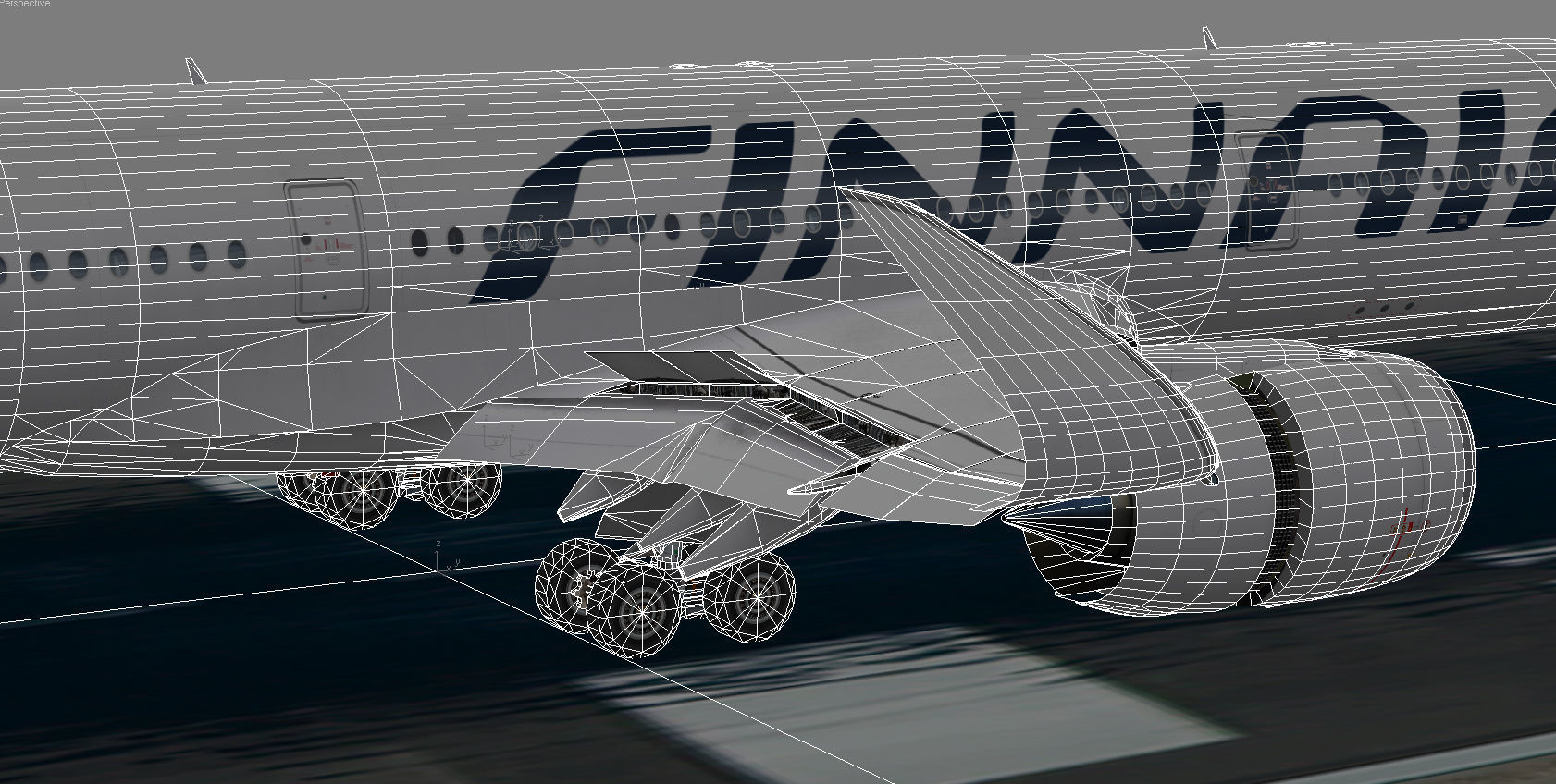 Airbus A350-900 XWB Finnair OH-LWA Low-poly 3D model_13