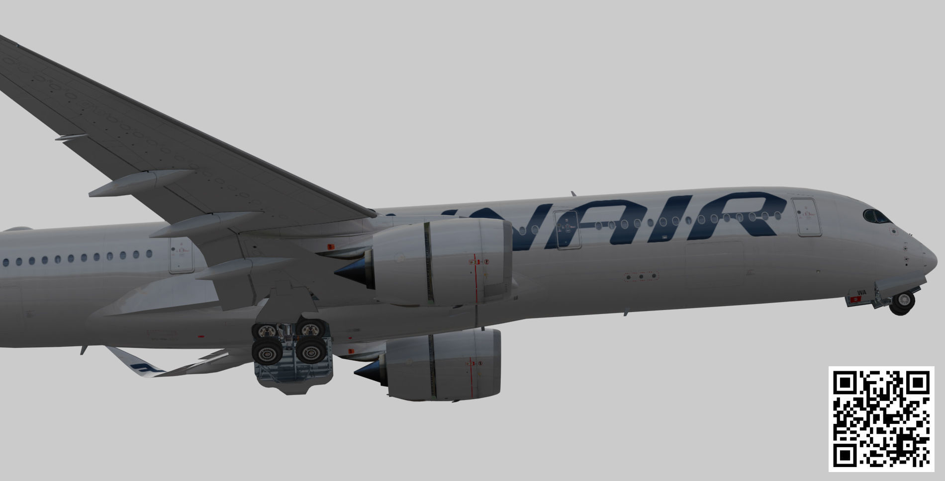 Airbus A350-900 XWB Finnair OH-LWA Low-poly 3D model_11