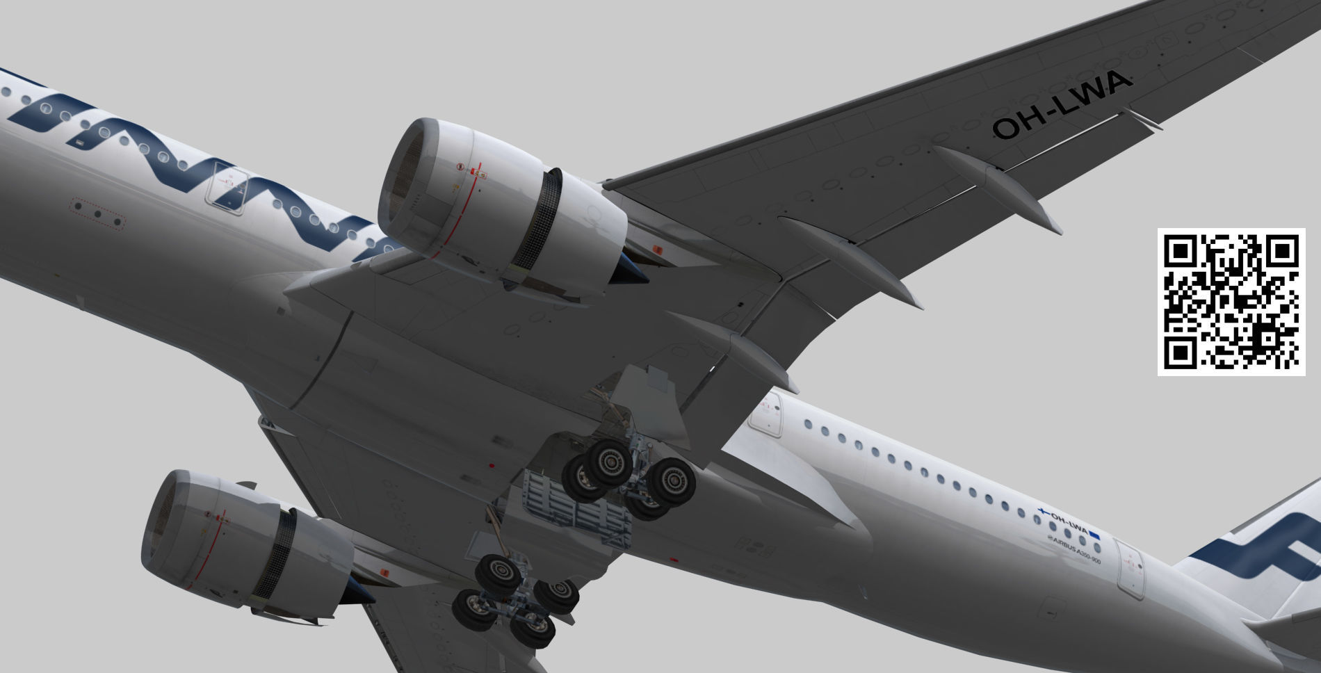 Airbus A350-900 XWB Finnair OH-LWA Low-poly 3D model_4