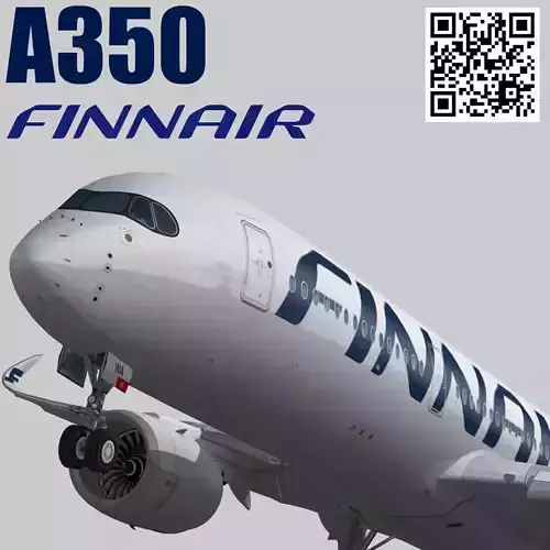 Airbus A350-900 XWB Finnair OH-LWA Low-poly 3D model