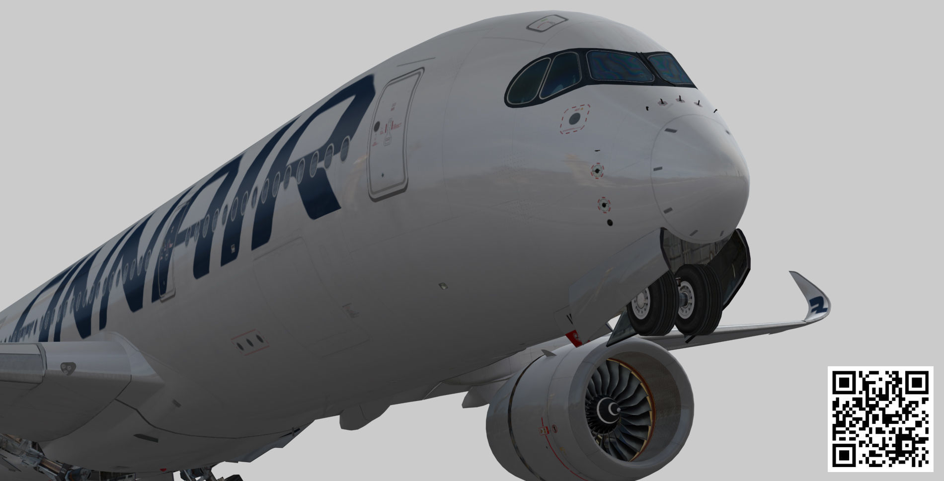 Airbus A350-900 XWB Finnair OH-LWA Low-poly 3D model_5