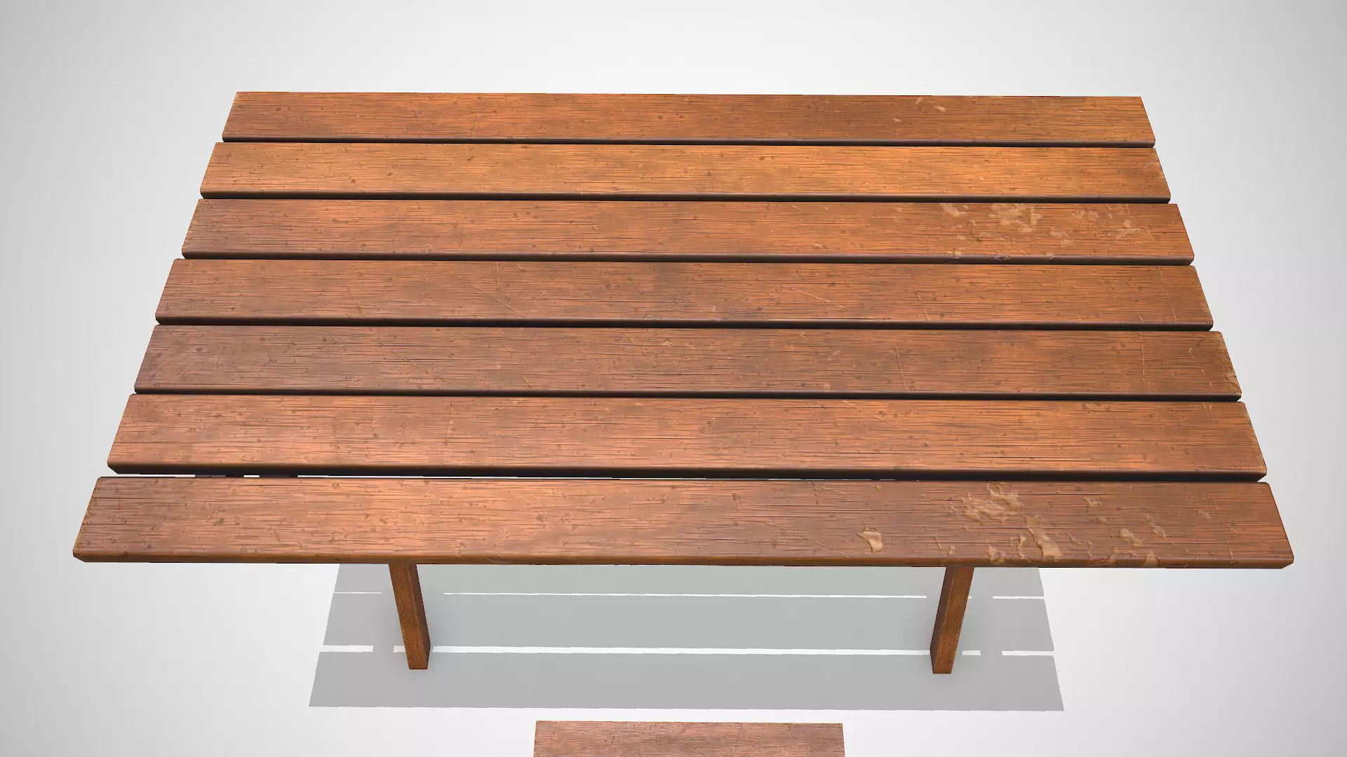 Old Wooden Folding Table and Chair Low-poly PBR Low-poly 3D model_15